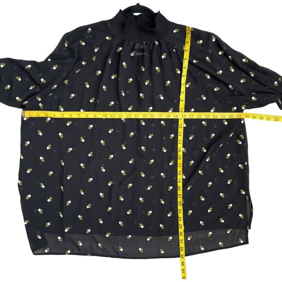 CAbi Black Sheer Floral Embroidered Blouse Size XL, Style 5338 - Picture 10 of 10